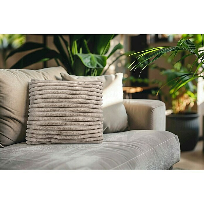Kissen Plush (Taupe, 45 x 45 cm, 100 % Polyester) | BAUHAUS