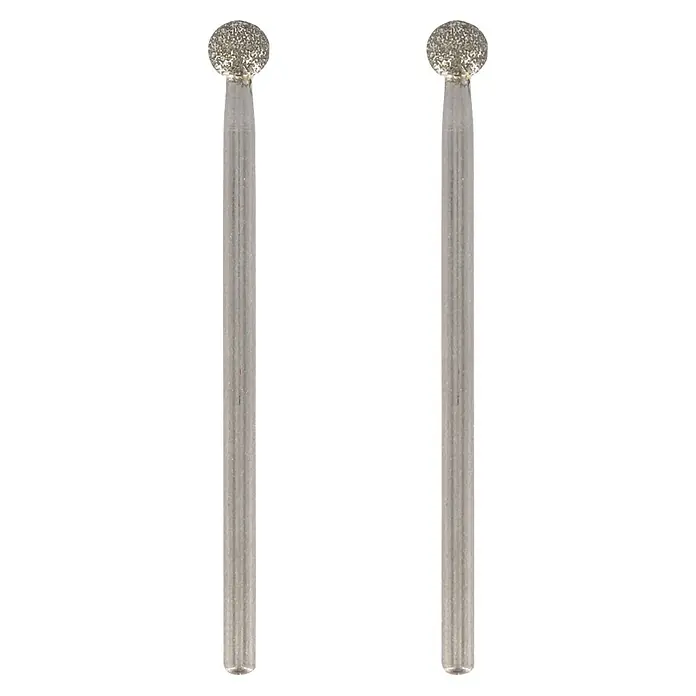 Dremel Diamant-Schleifstifte Mod. 7105 - Durchmesser Kopf: 4,4 mm, 2 Stk. - Zwei Kugelfräser mit Diamantbeschichtung, ideal zum Schleifen, Gravieren und Bearbeiten von harten Materialien in der Werkstatt.