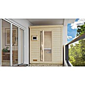 Karibu Saunahaus Hytti (9 KW Bio-Ofen mit externer Steuerung, Natur, L x B x H: 113 x 196 x 228 cm) | BAUHAUS