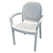 Silla de jardín Miranda (L x An x Al: 58 x 50,5 x 83,5 cm, Blanco, Tecnopolímero/Fibra de vidrio, Apilable) | BAUHAUS