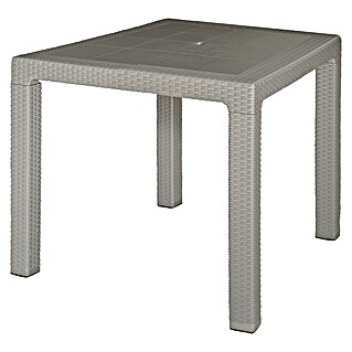 Mesa de jardín Lasarte (L x An x Al: 80 x 80 x 72 cm, Tecnopolímero/Fibra de vidrio, Taupé)