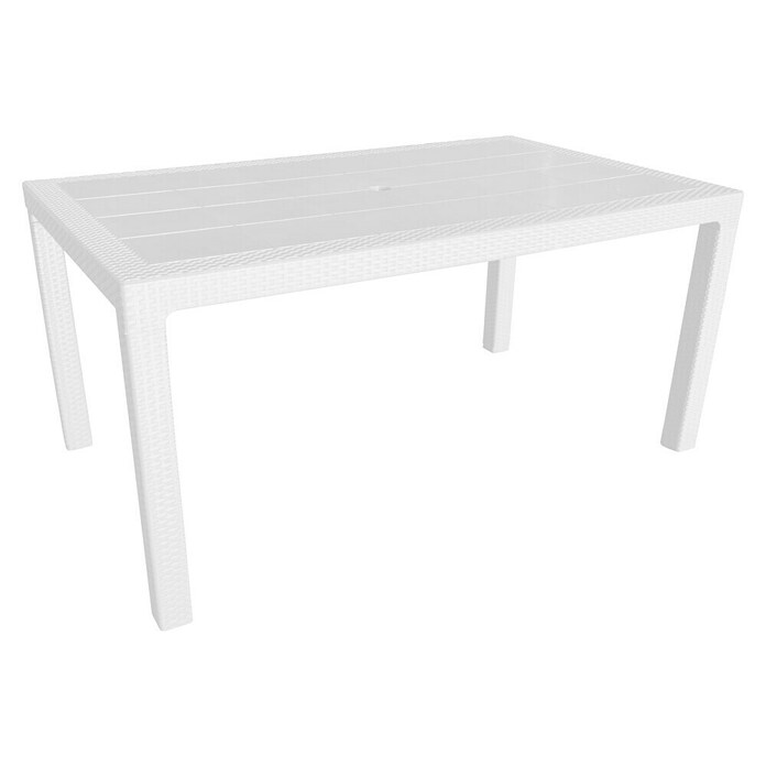 Mesa de jardín Lasarte (L x An x Al: 150 x 90 x 72 cm, Tecnopolímero/Fibra de vidrio, Blanco) | BAUHAUS