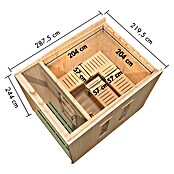 Karibu Saunahaus Laguna (L x B x H: 287,5 x 219,5 x 244 cm, Natur, Ohne Ofen) | BAUHAUS
