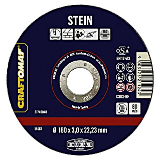 Craftomat Trennscheibe C24R-BF (Geeignet für: Stein, Durchmesser Scheibe: 180 mm, Stärke Scheibe: 3 mm)