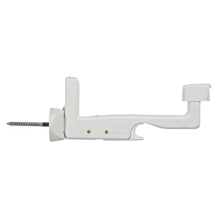 Retenedor para puerta y ventana - Largo: 220 mm, Blanco - Un tope de puerta ajustable blanco con un tornillo, diseñado para evitar que las puertas se cierren de golpe y mantenerlas abiertas.