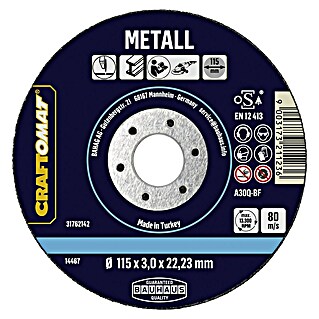 Craftomat Trennscheibe A30Q-BF (Geeignet für: Metall, Durchmesser Scheibe: 115 mm, Stärke Scheibe: 3 mm)