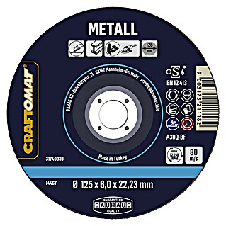 Craftomat Schruppscheibe A30Q-BF (Geeignet für: Metall, Durchmesser Scheibe: 125 mm, Stärke Scheibe: 6 mm)