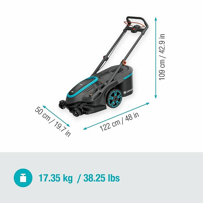 Gardena Power for All 18V Accu Grasmaaier PowerMax Duo 46/36V (18 V, 2 accu's, 4 Ah, Snijbreedte: 46 cm) | BAUHAUS