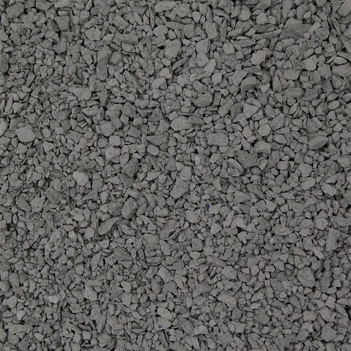 Hamann Mercatus Edelsplitt - Körnung: 2 mm - 5 mm, Big Bag, 1.000 kg - Nahaufnahme von grauem Schotter, ideal für Bau- oder Dekorationsprojekte. Seine feine Textur macht ihn vielseitig einsetzbar.