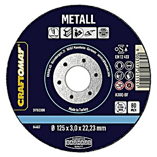 Craftomat Trennscheibe A30Q-BF (Geeignet für: Metall, Durchmesser Scheibe: 125 mm, Stärke Scheibe: 3 mm)