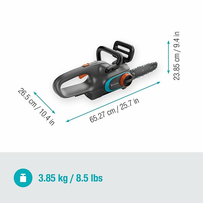 Gardena Power for All 18V Motosierra de batería PowerSaw 250/18V (18 V, Sin batería, Longitud de la cuchilla: 25 cm) | BAUHAUS