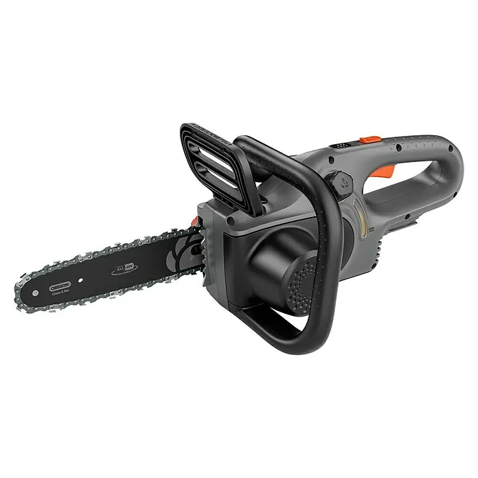 Gardena Power for All 18V Akku-Kettensäge PowerSaw 250/18V - 18 V, Ohne Akku, Schwertlänge: 25 cm - Abbildung einer Akku-Kettensäge mit schwarzer Kette und grauer Karosserie.