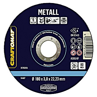 Craftomat Trennscheibe A30Q-BF (Geeignet für: Metall, Durchmesser Scheibe: 180 mm, Stärke Scheibe: 3 mm)