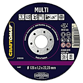 Craftomat Trennscheibe AC60Q-BFB Multi (Geeignet für: Aluminium, Durchmesser Scheibe: 125 mm, 1 Stk.)