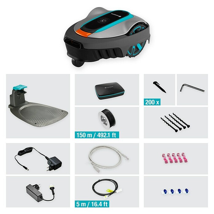 Gardena Mähroboter smart SILENO city 400 m² (400 m², Schnittbreite: 16 cm, Induktionsgestützte Navigation, Begrenzungskabel) | BAUHAUS