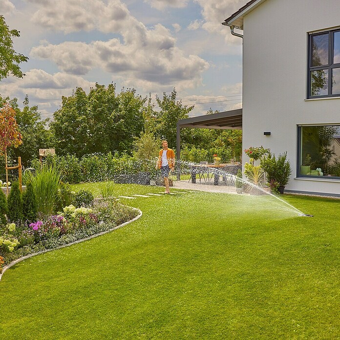 Gardena Sprinklersystem Versenkregner-Set AquaPrecise Basis (Max. Regnerfläche: 320 m², Reichweite ca.: 2 m - 10 m) | BAUHAUS