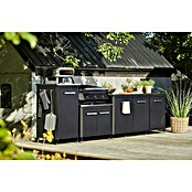 Cozze Grillküchen-Sideboard hoch (Schwarz/Silber) | BAUHAUS