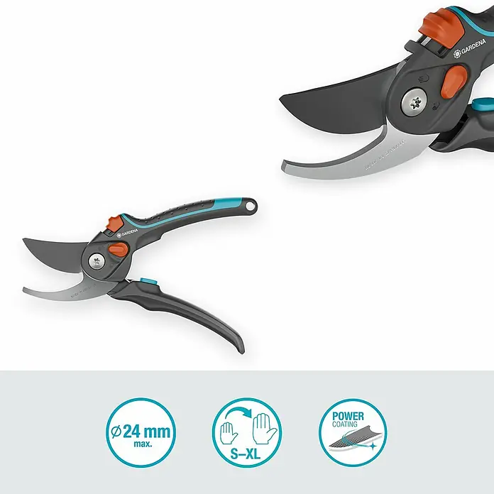Gardena Gartenschere PremiumCut Pro Flex - Max. Aststärke: 24 mm - GARDENA Astschere mit Präzisionsschliff und variabler Grifföffnung für präzise Schnitte. Die Gartenschere ist ideal für Äste bis 24 mm.