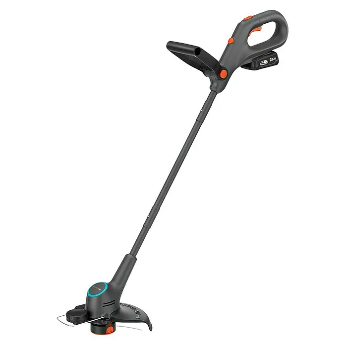 Gardena Power for All 18V Akku-Rasentrimmer EasyTrim 25/18V - 18 V, 2 Ah, Li-Ionen, 1 Akku, Schnittbreite Faden: 25 cm - Gardena Akku-Trimmer mit verstellbarem Teleskopstiel und drehbarem Trimmerkopf für präzises Trimmen schwer erreichbarer Rasenkanten.