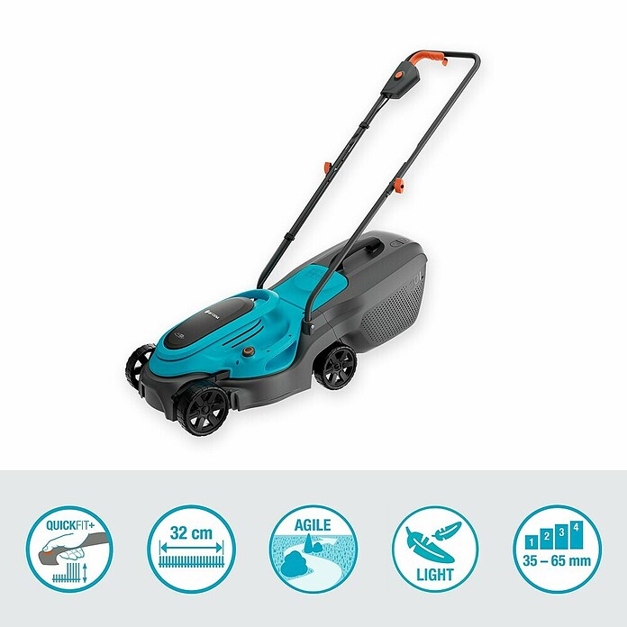 Gardena Power for All 18V Accu Grasmaaier EasyMax 32/18V (18 V, 1 accu, 4 Ah, Snijbreedte: 32 mm) | BAUHAUS