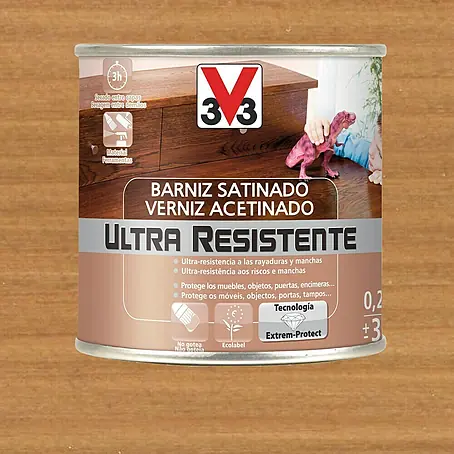 V33  Barniz para madera Satinado Ultra Resistente