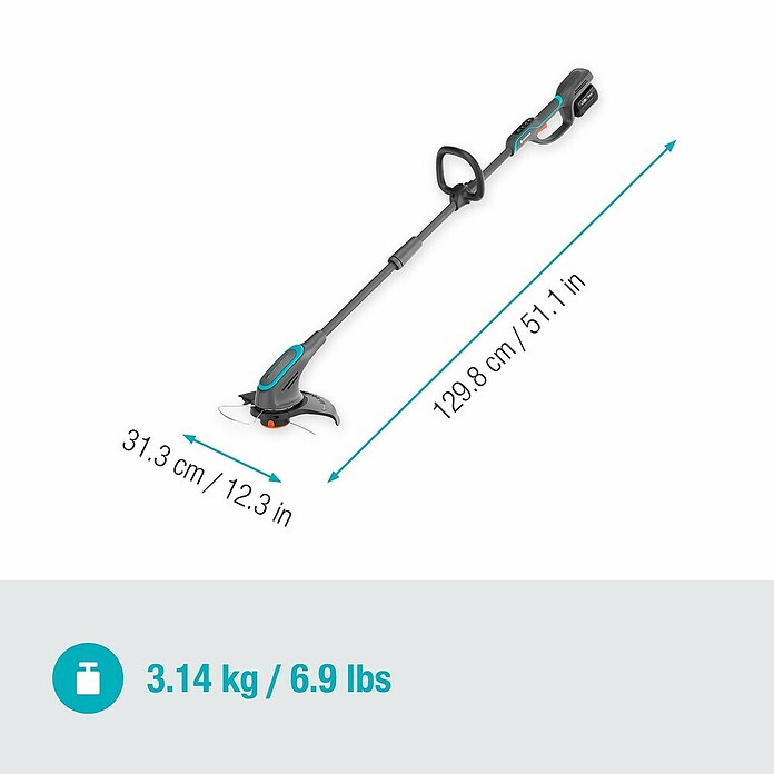Gardena Power for All 18V Recortabordes de batería PowerTrim 30/18V (18 V, 4 Ah, Iones de litio, 1 batería, Ancho de corte hilo: 30 cm) | BAUHAUS