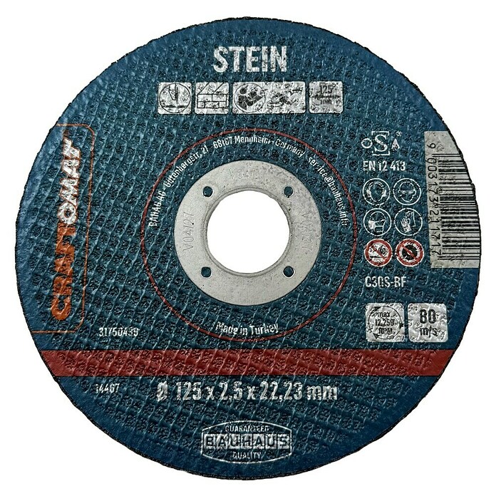 Craftomat Trennscheibe C30S-BF (Geeignet für: Stein, Durchmesser Scheibe: 125 mm, 10 Stk.) | BAUHAUS