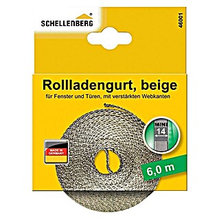 Schellenberg Rollladengurt Mini (Beige, Länge: 6 m, Gurtbreite: 14 mm)