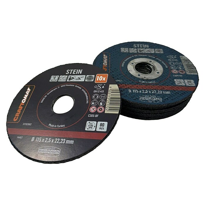 Craftomat Doorslijpschijf C24R-BF (Geschikt voor: Steen, Schijfdiameter: 115 mm, 10 st.) | BAUHAUS