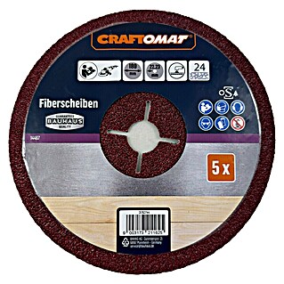 Craftomat Fiberscheiben (Durchmesser: 180 mm, Körnung: 24, 5 Stk.)