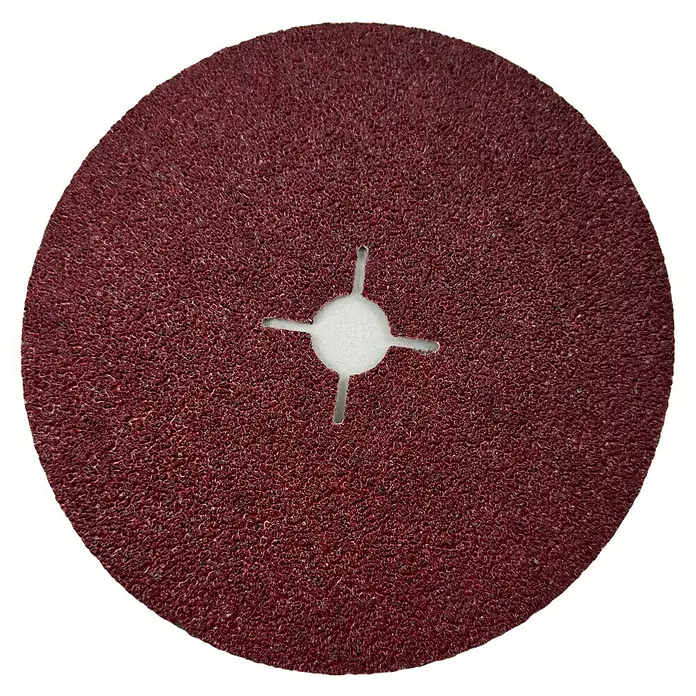 Craftomat Fiberscheiben - Durchmesser: 180 mm, Körnung: 24, 5 Stk. - Ein rundes Schleifpapier mit einer Öffnung in der Mitte, ideal zum Schleifen von Oberflächen mit einer Schleifmaschine.
