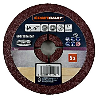 Craftomat Fiberscheiben (Durchmesser: 125 mm, Körnung: 40, 5 Stk.)