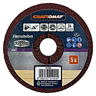 Craftomat Fiberscheiben (Durchmesser: 115 mm, Körnung: 24, 5 Stk.)