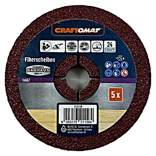 Craftomat Fiberscheiben (Durchmesser: 125 mm, Körnung: 24, 5 Stk.)