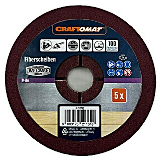Craftomat Fiberscheiben (Durchmesser: 125 mm, Körnung: 100, 5 Stk.)
