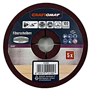 Craftomat Fiberscheiben (Durchmesser: 115 mm, Körnung: 100, 5 Stk.)