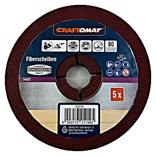 Craftomat Fiberscheiben (Durchmesser: 125 mm, Körnung: 80, 5 Stk.)