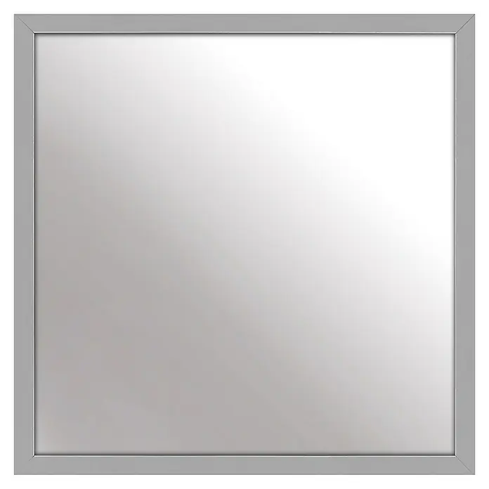 Rahmenspiegel Kerio - 43 x 43 cm, Silber, MDF - Quadratischer Spiegel mit silbernem Rahmen. Ein stilvolles Deko-Element für jeden Raum, das Licht und Raumgefühl erweitert.