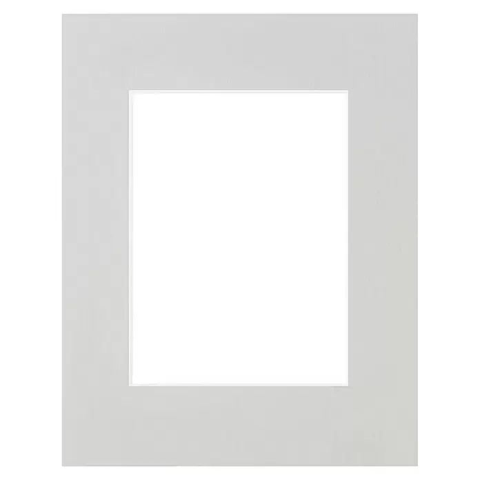 Nielsen Passepartout - 24 x 30 cm, Wachsgrau, Bildformat: 15 x 20 cm - Hellgraues rechteckiges Passepartout mit zentralem Ausschnitt.