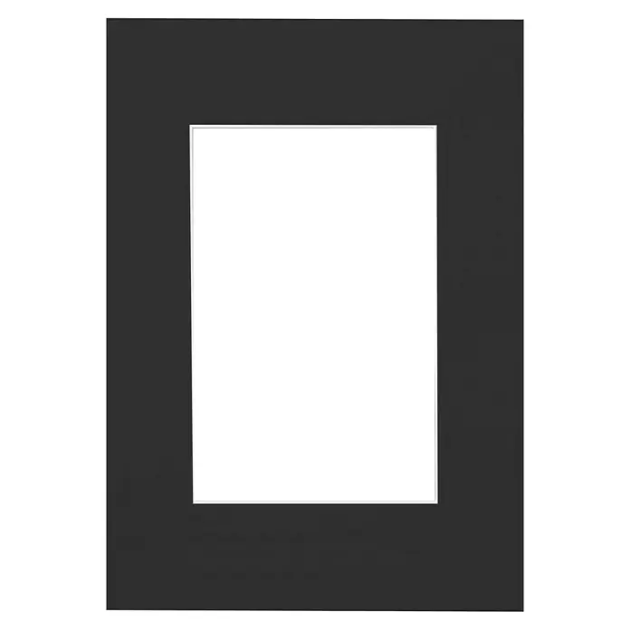 Nielsen Passepartout White Core - Schwarz, Bildformat: 30 x 45 cm, L x B: 50 x 70 cm - Schwarzer Fotorahmen mit weißem Passepartout, ideal für die stilvolle Präsentation von Bildern und Fotografien.