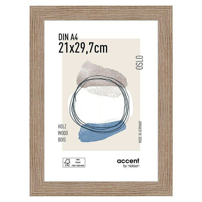 Accent Holzrahmen Oslo (DIN A4 (21 x 29,7cm), Eiche) | BAUHAUS