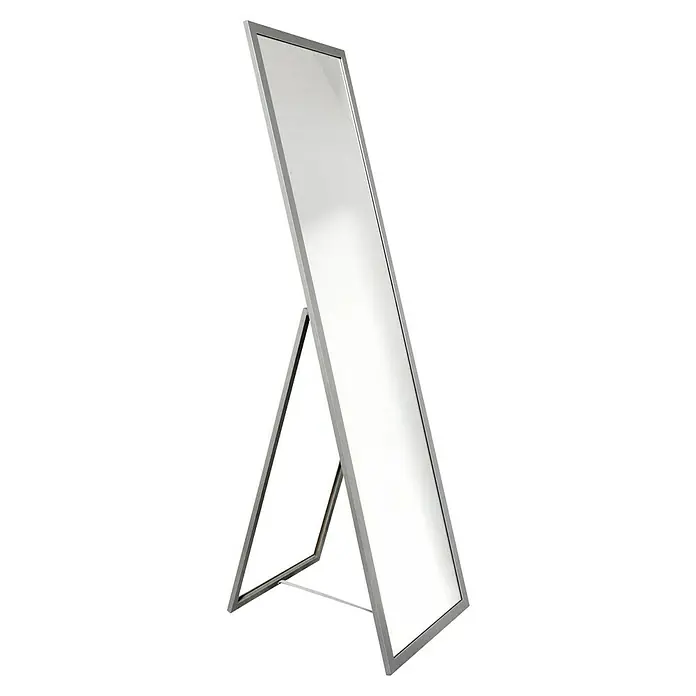 Standspiegel Oslo40 x 160 cm, Weiß, Holz - Elegantes Standspiegel-Design. Der Ganzkörperspiegel zeichnet sich durch ein schlankes silbernes Finish und einen stabilen Ständer für jeden Raum aus.