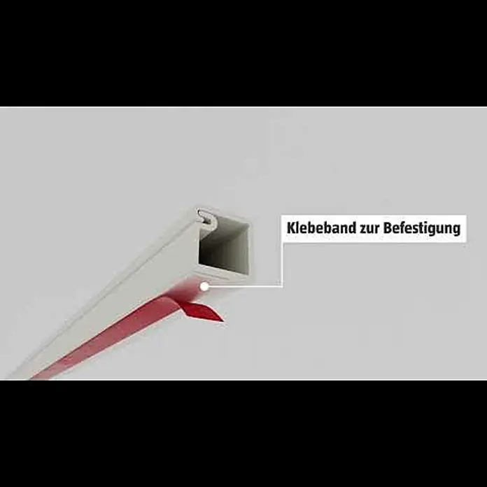 Mini-Kabelkanal - 2 m x 15 mm x 10 mm, Weiß, Mit Schaumklebeband 6mm - Kabelkanal (Klebeband) Montagevideo