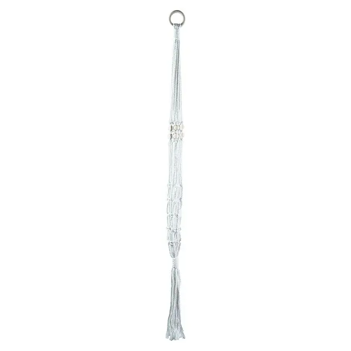 Blumenampel Makramee - Ø x H: 4 x 110 cm, Weiß - Elegantes weißes Seil-Raffrollo mit dekorativen Details. Ideal, um jedem Raum eine stilvolle Note zu verleihen und Licht sanft zu filtern.