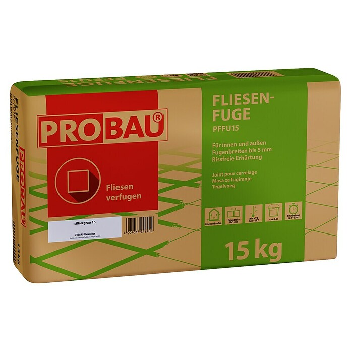 Probau Fliesenfuge (Silbergrau, 15 kg) | BAUHAUS