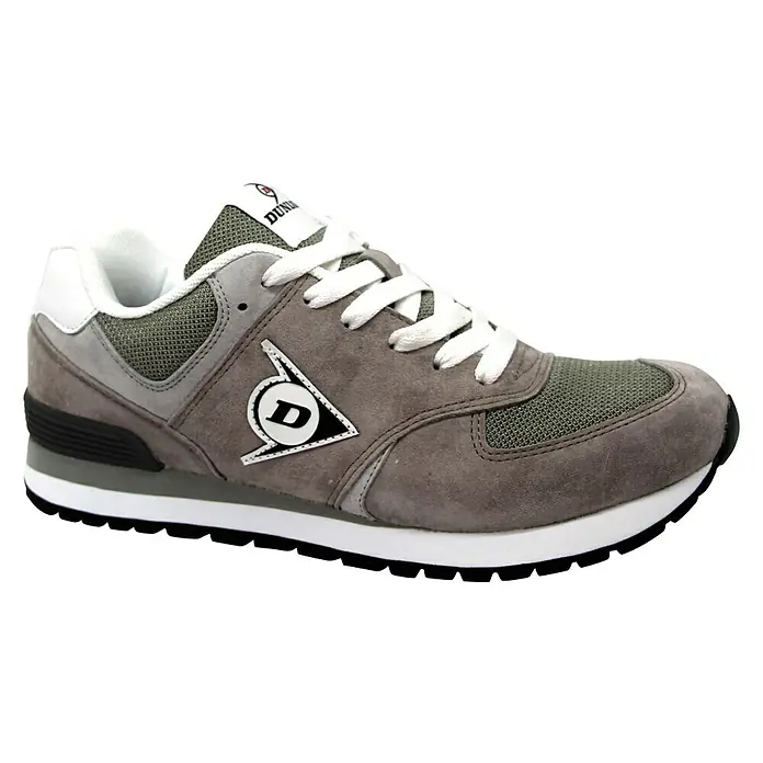 Dunlop Zapato bajo de seguridad Flying Wing - 38, Gris - Una zapatilla deportiva gris de Dunlop con un diseño clásico. Ideal para el día a día, ofrece confort y estilo con el logo.