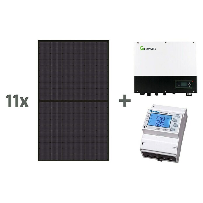 TCL Solarmodul-Set TOPCon Bifazial MR430DH182-54NTB Full Black (Nennleistung: 4.730 W, L x B x H: 113,4 x 172,2 x 3 cm, 11 Stk.) | BAUHAUS