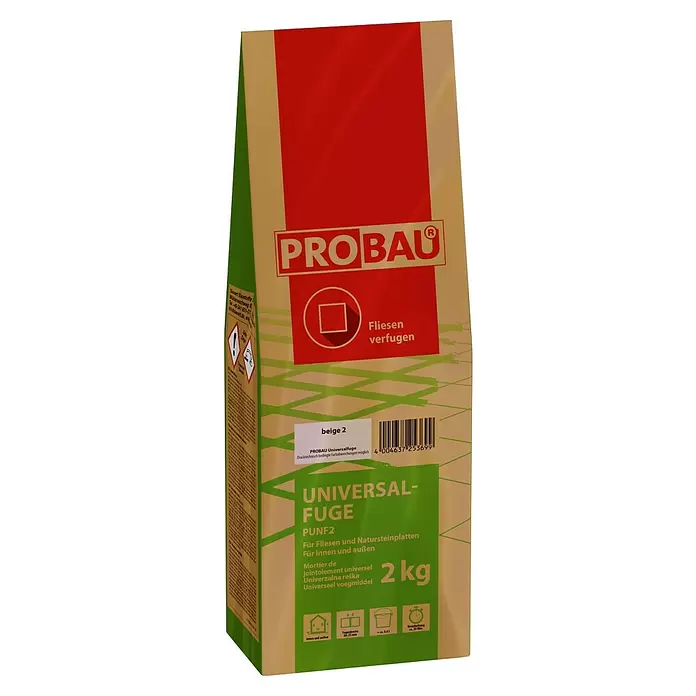 Probau Universalfuge - Beige, 2 kg - Beiger 2 kg PROBAU Universalfugenmörtel für Fliesen und Natursteinplatten, innen und außen.