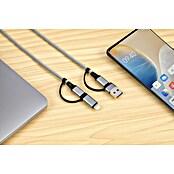 BAUHAUS Napajalni kabel USB 2+2  (Srebrna, Dolžina: 1 m) | 3377 - Telefonzubehör | CBIC - Telefon | CBI - Audio/Video/Antenne/Sat | CB - Elektroinstallation | C - Elektro | BAUHAUS