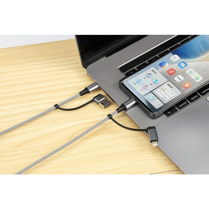 BAUHAUS Napajalni kabel USB 2+2  (Srebrna, Dolžina: 1 m) | 3377 - Telefonzubehör | CBIC - Telefon | CBI - Audio/Video/Antenne/Sat | CB - Elektroinstallation | C - Elektro | BAUHAUS